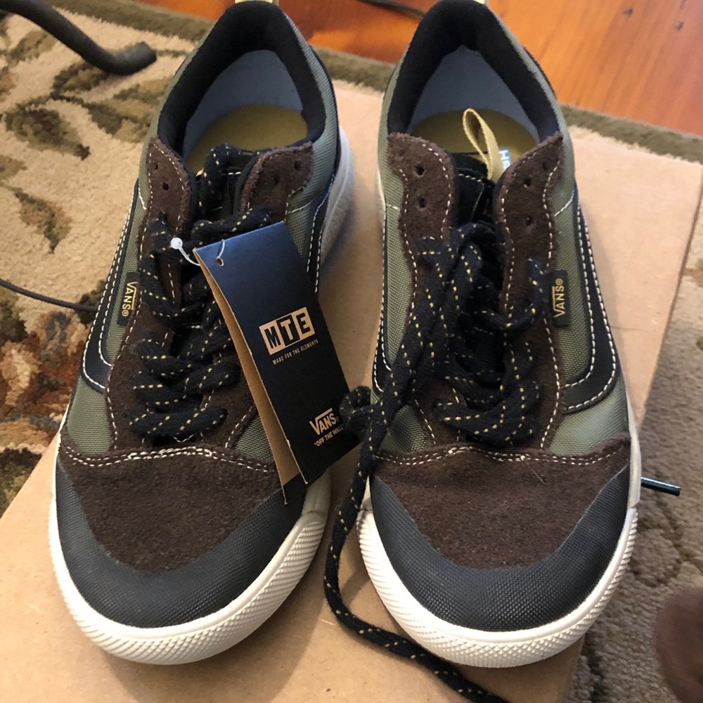 Vans MTE Low-Top Sneakers in Olive, Black and Brown Suede